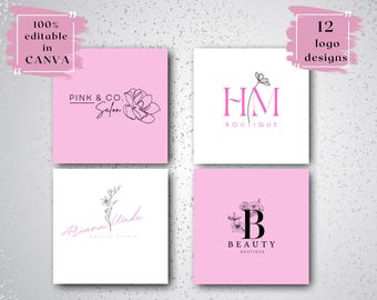 Editable Logo DIY Logo Template Design Template Black Canva Business ...