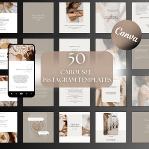 Instagram Karussell Vorlagen | Karussell-Foto-Vorlage | Instagram-Vorlage | Canva Vorlage | Bearbeitbare Karussell-Beige-Verlobungsvorlagen