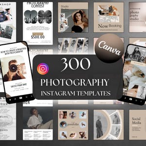 300 Photography Instagram Templates Bundle Posts Photographer Template Social Media Canva Template Session Wedding Photography Template