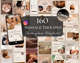 Massage Therapist Instagram Templates: Spa Social Media (Digital Download)