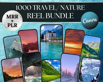 1000 Travel Nature Reels: Social Media Video Bundle (MRR PLR)