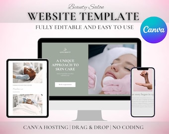 Plantilla de sitio web de salón de belleza Diseño profesional y de lujo para esteticistas o negocios de belleza.