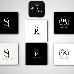Logotipo editável DIY Modelo de design de logotipo Modelo preto Logotipo empresarial Canva Branco Design de logotipo profissional Logotipo para pequenas empresas Marketing