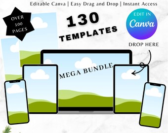 130 Etsy Listing Mockup Templates: Canva Marketing Bundle (Digital Download)