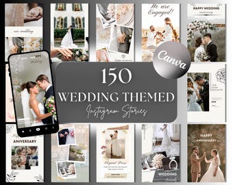 150 Wedding Instagram Story Templates: Canva (Digital Download)