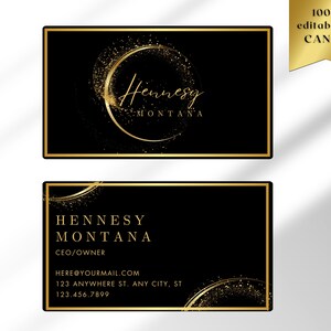 Business Card Template, Minimalist Business Cards, Golden Chic Business Elegant Business, Editable Business Card, Printable Business card