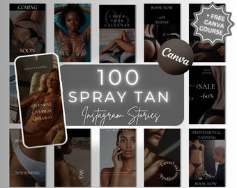 Spray Tan Instagram Stories Templates | Salon Social Media (Canva)