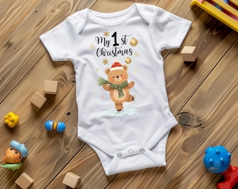 Baby 1st Weihnachten Teddy PNG, Neugeborene Urlaub Clipart (digitaler Download)