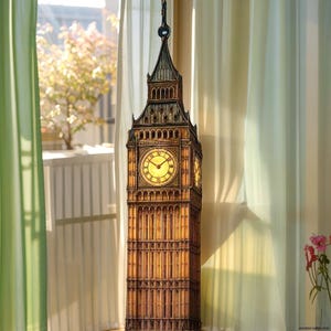Acchiappasole in vetro colorato raffigurante il Big Ben per finestra – Un iconico punto di riferimento del Regno Unito, un regalo per la casa