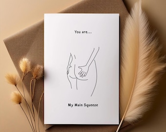 Carte de voeux, Carte de voeux drôle, Carte d'amour, Carte de couple drôle, Carte d'anniversaire, Carte de fesses, Carte de joyeux anniversaire
