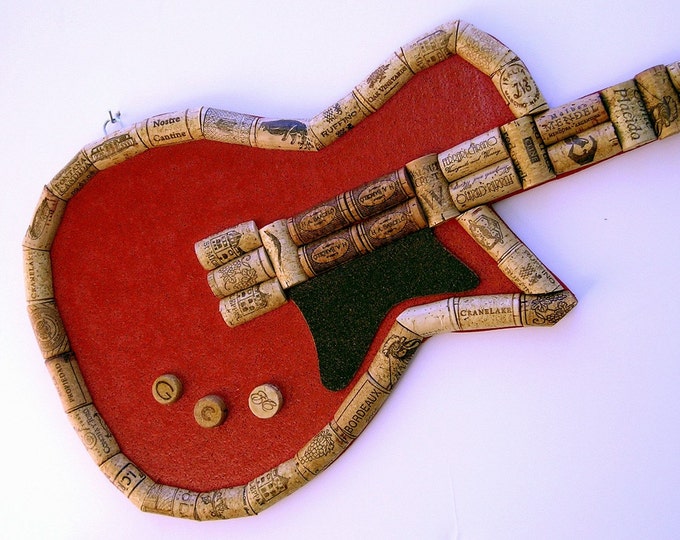 Wine Cork Electric Guitar Wall Sculpture Etsy