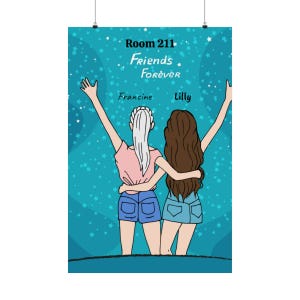 Custom Best Friends Poster, Personalized Friendship Art, Wall Decor Gift, Cute Room Art, Bestie Gift, Friendship Room Decor