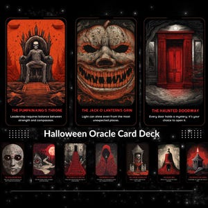 Jeu de cartes Oracle d'Halloween | Cartes mystiques pour la divination sorcière, lectures intuitives et rituels d'Halloween