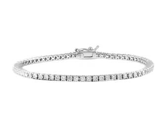 Bracciale tennis in oro 18 carati con diamanti creati in laboratorio: VVS EF, certificato IGI
