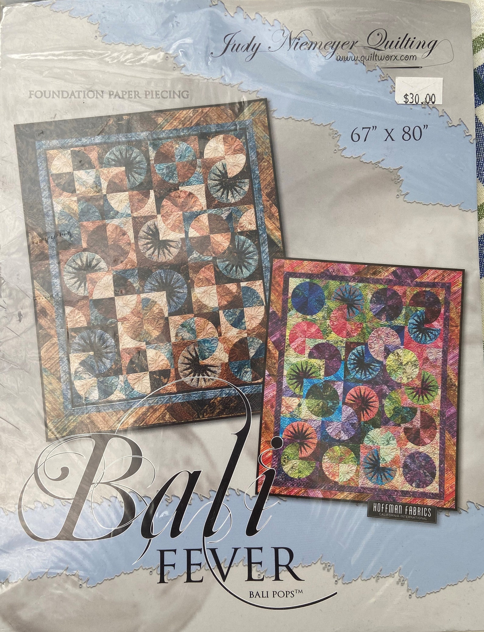 Paper Piecing Pattern Bali Fever Quilt by Quiltworx for Etsy Fabric bali hoffman 10x10 crackers sq inch cotton quality