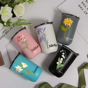 Customized Stainless Steel Tumblers, Macaron stainless steel cup , Tumbler with Lid, Stainless Steel Bottle, Bridesmaid Gift