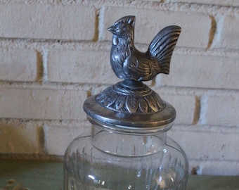 Vintage Glas mit Metall-Hahn-Deckel - Bauernhaus-Küchen-Kanister, Landhaus-Dekor