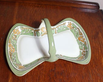 Antique Noritake Nippon Relish Tray: Hand-Painted Art Nouveau Porcelain