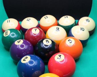 Vintage Aramith Standard Billiard Balls – Made in Belgium Pool Set with Original Box & Chalk