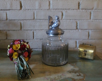 Vintage Glashahnglas mit Metalldeckel - Bauernhaus-Küchenaufbewahrung, Made in India