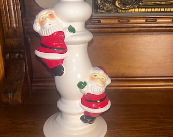 Vintage kerstman kaarsenhouder