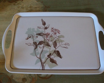 Corelle Coordinates Melamin-Tablett, Vintage-Serviertablett mit Blumenmuster 11x19