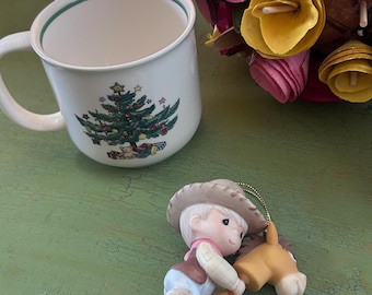 Precious Moments Woody Bullseye Ornament Toy Story Disney Pixar 2014 Porcelain Christmas Ornament with Box Cowboy Figurine