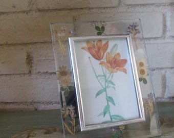 Gepresster Blumen-Glasbilderrahmen - 4x6-Fotoanzeige