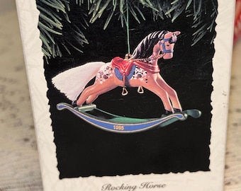 Vintage Hallmark Rocking Horse Ornament • 1995 Appaloosa, Collector's Series, With Box