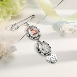 Custom Photo and Text Bouquet Charm,Bouquet Memory Charm Memorial Keepsake,Memory Remembrance Pin,Wedding Memorial Gifts For Her