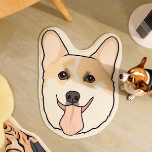 Personalized Pet Tufted Rug Handmade Dog Rug Dog Portrait Gift Cat Carpet Pet Memorial Gift Dog Remembrance Gift Home Deco For Dog Lover