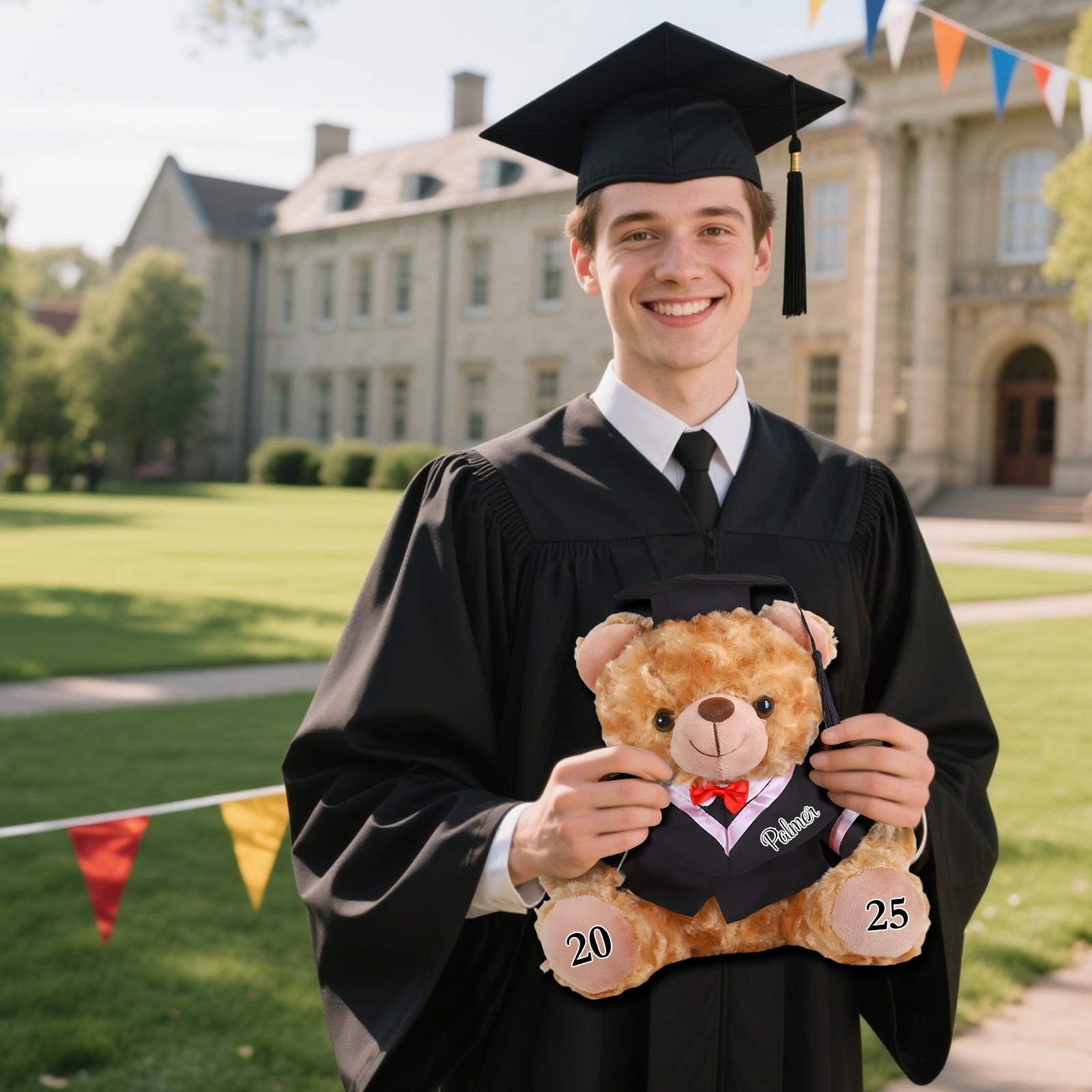 Personalized Graduation Bear With Name,grad Teddy Bear With Mortarboard ...