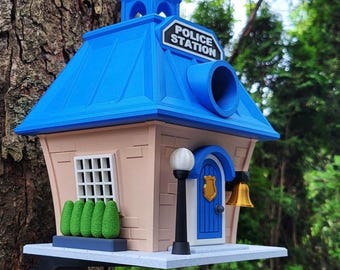 3D Printed Police Station Birdhouse – Eco-Friendly PLA Plastic