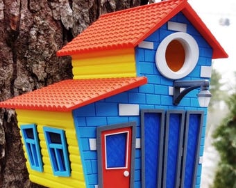 3D Printed Birdhouse – Whimsical Tooned Design, Personalized Colors