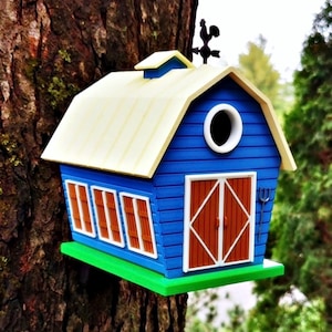 Barn Birdhouse - Birdhouse - Blue Birdhouse - Bird House - Customized Birdhouse