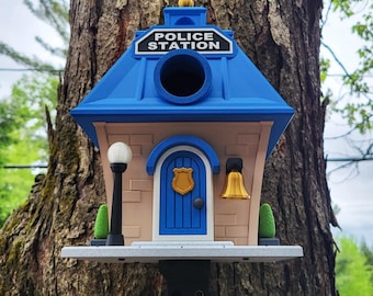 Police Station Birdhouse – 3D Printed PLA, Customizable Colors