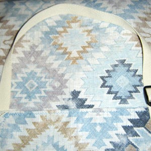 Pottery Apron Split Leg Panel Aztec Geometric Pattern Clay Throwing Art Apron ClayDogStudio