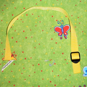 Pottery Apron Green Butterfly Split Leg Panel Potters Apron Clay Art Apron ClayDogStudio