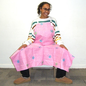 Pottery Apron Pink Butterfly Split Leg Panel Potters Apron Clay Art Apron ClayDogStudio