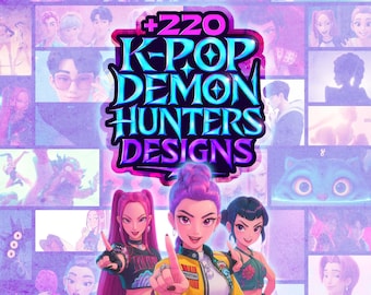 220+ K-Pop Demon Hunters & Saja Boys PNG JPG Bundle | Unique Movie-Inspired Designs | Sublimation Graphics for Shirts and Merch | Huntrix