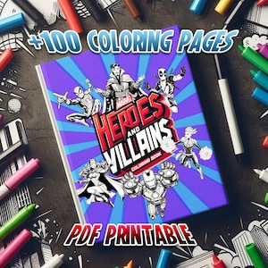 Oltre 100 pagine da colorare di supereroi in PDF – Fumetti stampabili per bambini, adolescenti e adulti / Download digitale istantaneo