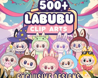500+ Labubu Clipart Bundle – Cute PNG Stickers with Transparent Background – Instant Download for Print & Digital Use