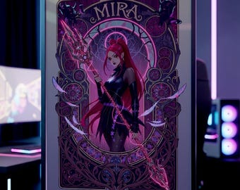 Mira K-Pop Demon Hunters / Arte mural Cyber Art Nouveau / Póster de Huntrix