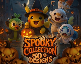 Pacchetto di oltre 50 immagini PNG e JPG a tema Halloween / Clipart per magliette di Halloween, sublimazione e merchandising