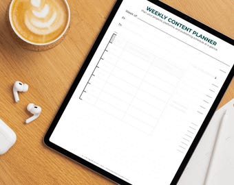 Planificador de contenido semanal / Hoja de trabajo imprimible para escritores y estrategas