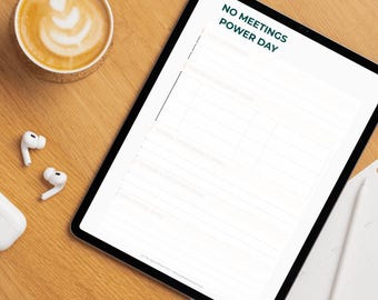 Planificador imprimible de día de concentración: Productividad laboral profunda (descarga digital)