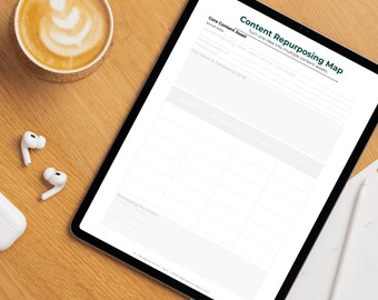 Mapa de reutilización de contenido/Planificador imprimible para escritores y estrategas (PDF)