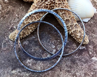 Fine Silver Bangle Bracelet Trio