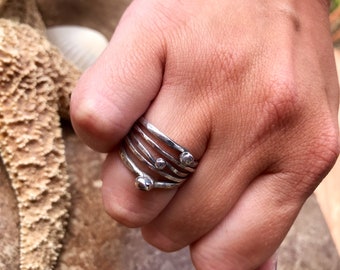 Rustic Sterling & Fine Silver Stack Rings