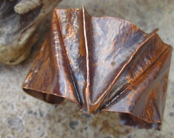 Chevron Design Foldformed Copper Cuff Bracelet